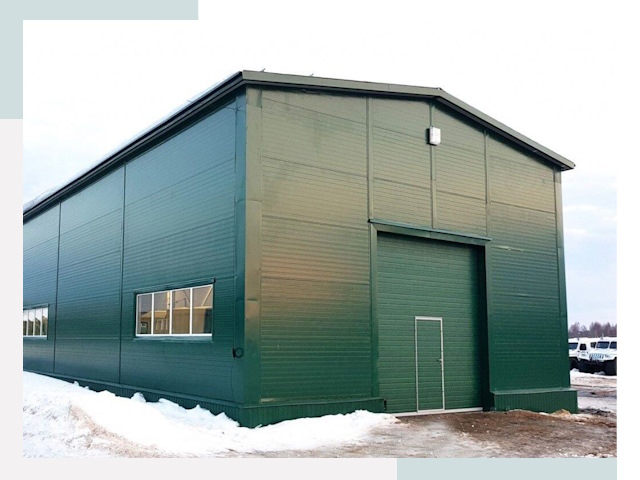 Двускатные ангары в Шелехове